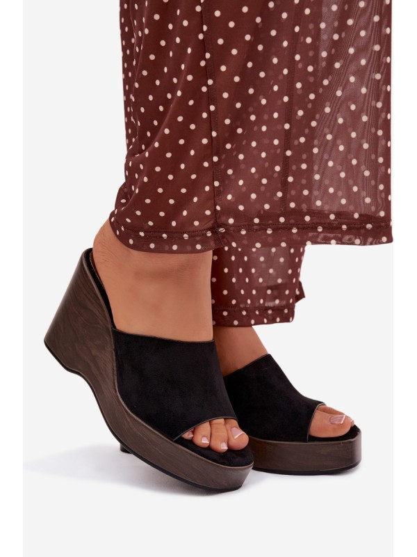 Women's Platform Flip Flops Black Ravelia