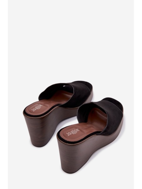 Women's Platform Flip Flops Black Ravelia