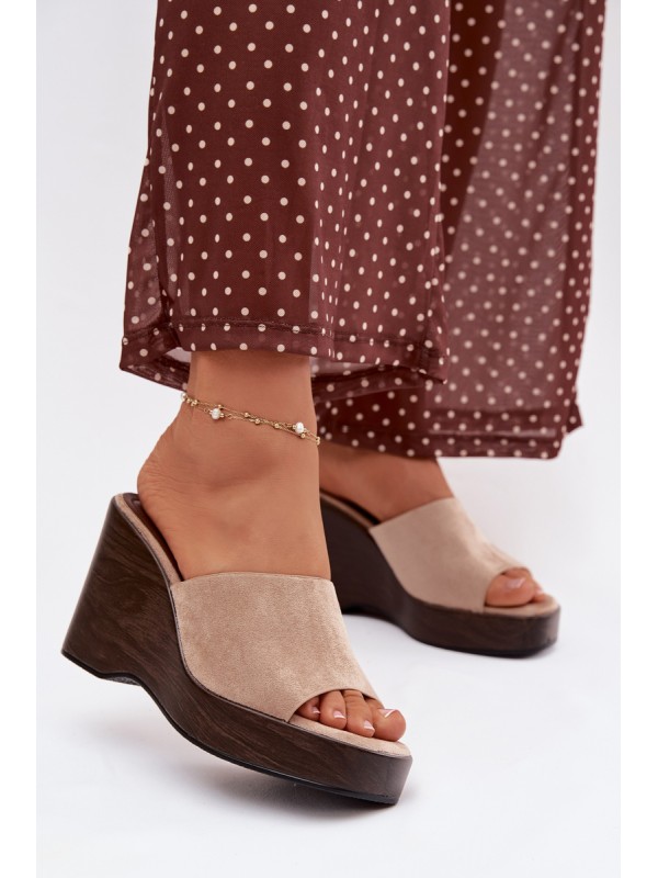 Women's Wedge Sandals Beżowe Ravelia