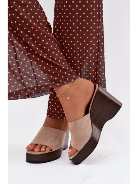 Women's Wedge Sandals Beżowe Ravelia