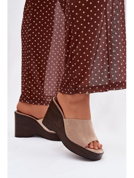 Women's Wedge Sandals Beżowe Ravelia