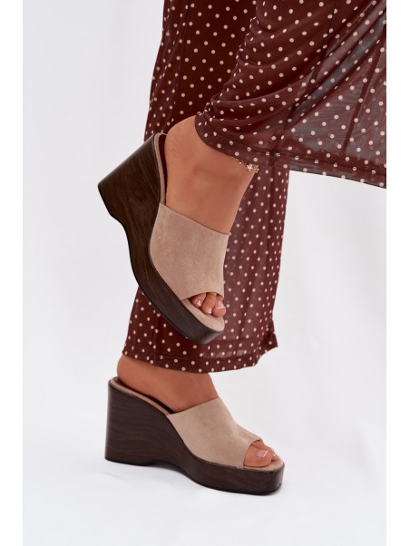 Women's Wedge Sandals Beżowe Ravelia