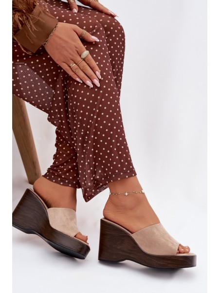 Women's Wedge Sandals Beżowe Ravelia