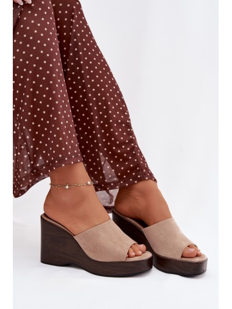 Women's Wedge Sandals Beżowe Ravelia