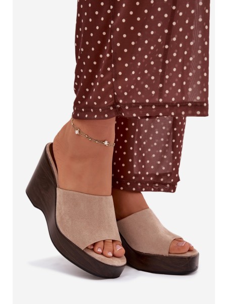 Women's Wedge Sandals Beżowe Ravelia