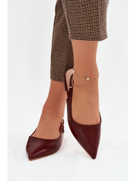 Iverelle Burgundy Ballerinas with Gold Buckle