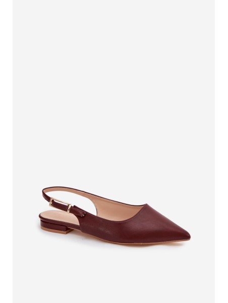 Iverelle Burgundy Ballerinas with Gold Buckle