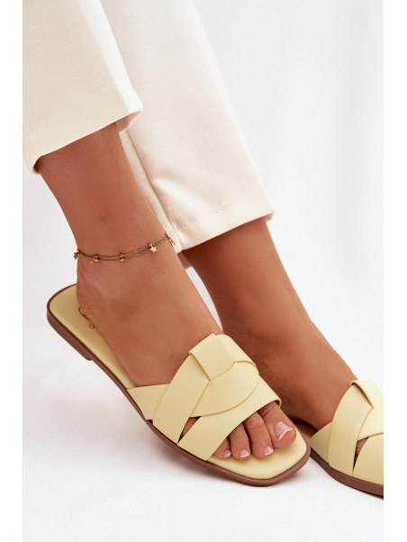 Women's Flat Yellow Strappy Sandals Marissae