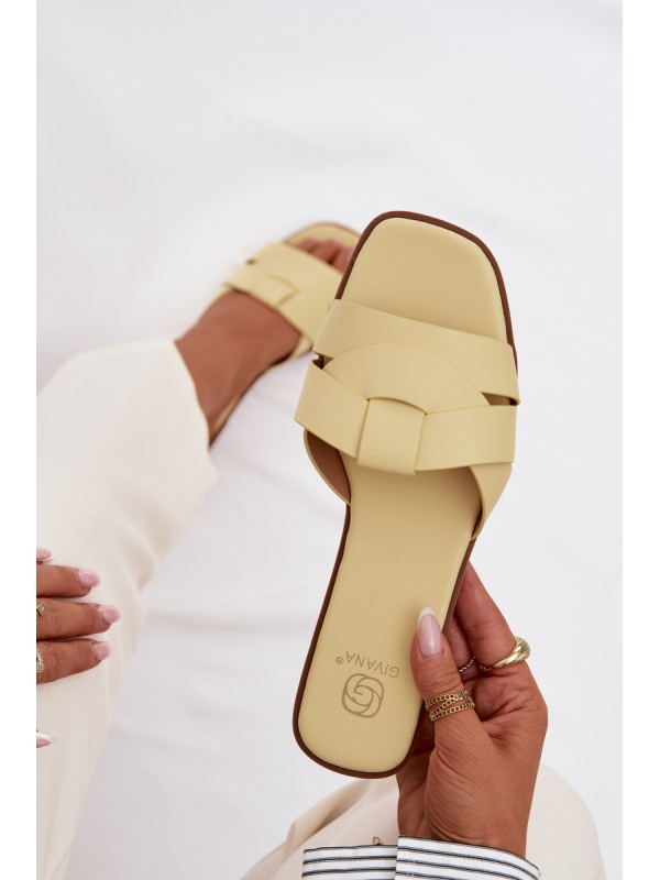 Women's Flat Yellow Strappy Sandals Marissae