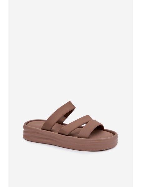 Material Women's Platform Sandals With Straps Khaki Liorine