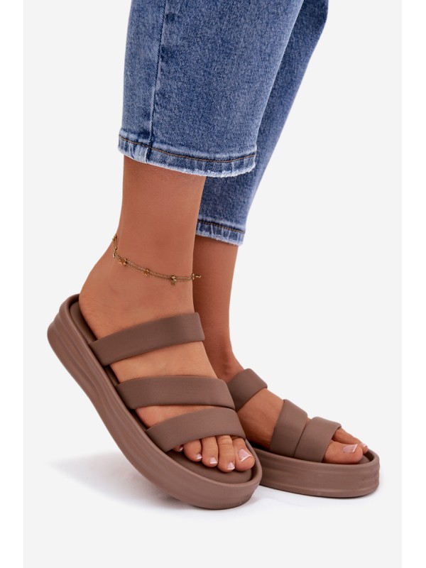 Material Women's Platform Sandals With Straps Khaki Liorine