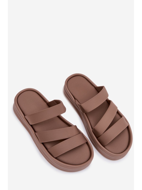 Material Women's Platform Sandals With Straps Khaki Liorine