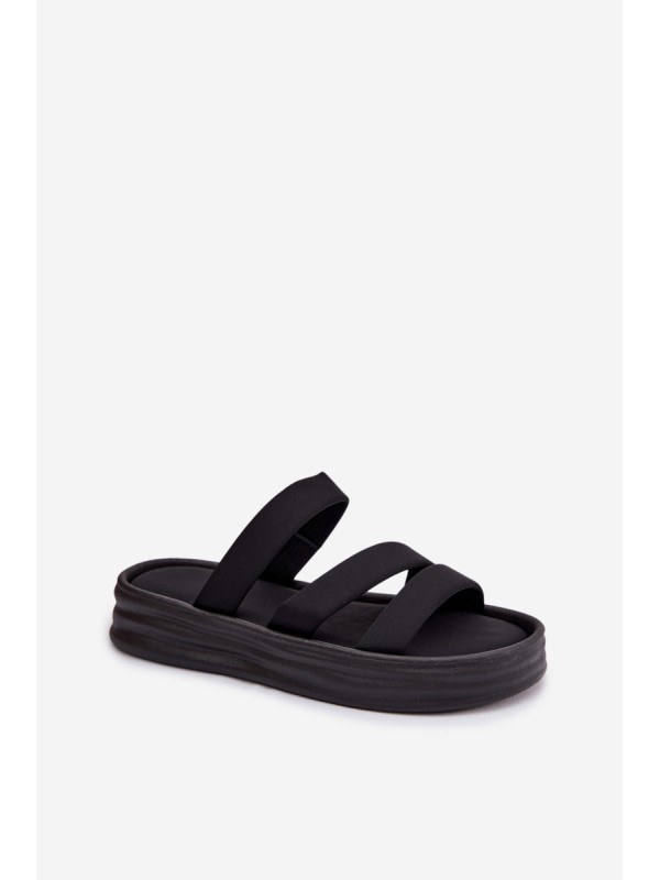 Material Women's Platform Sandals With Straps Black Liorine