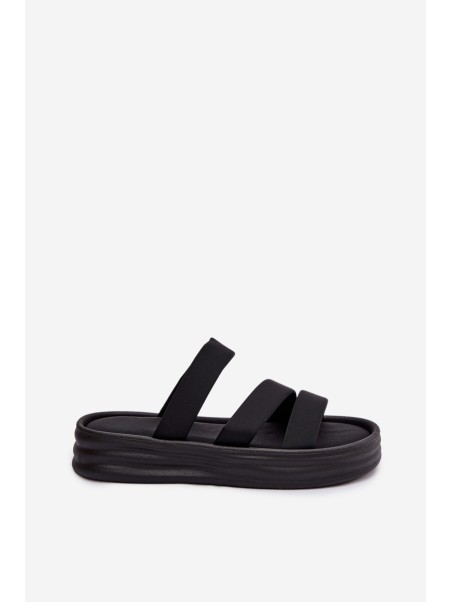 Material Women's Platform Sandals With Straps Black Liorine