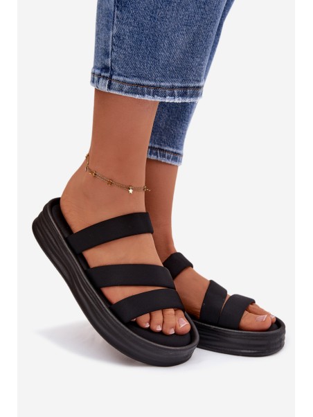 Material Women's Platform Sandals With Straps Black Liorine
