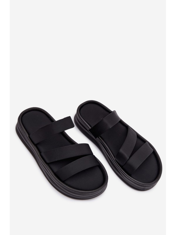 Material Women's Platform Sandals With Straps Black Liorine