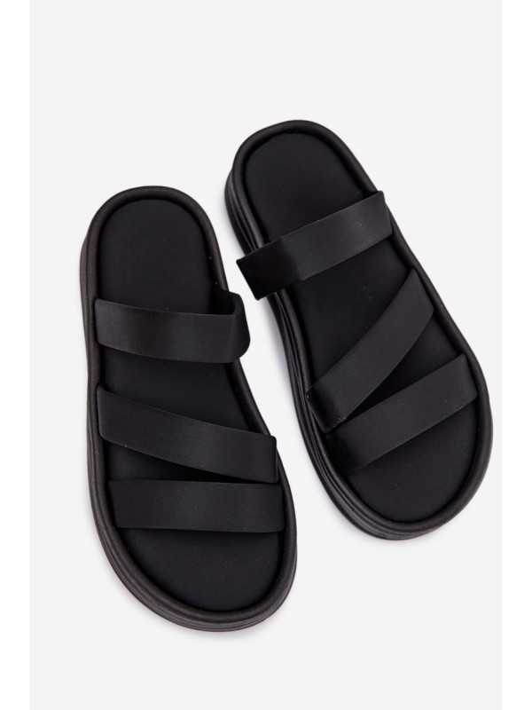 Material Women's Platform Sandals With Straps Black Liorine