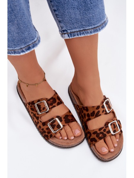Women's Slippers With Straps Leopard Oliena