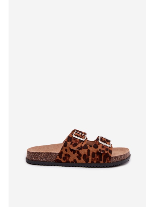 Women's Slippers With Straps Leopard Oliena
