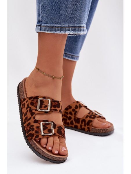 Women's Slippers With Straps Leopard Oliena