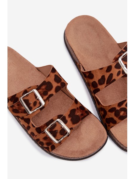 Women's Slippers With Straps Leopard Oliena