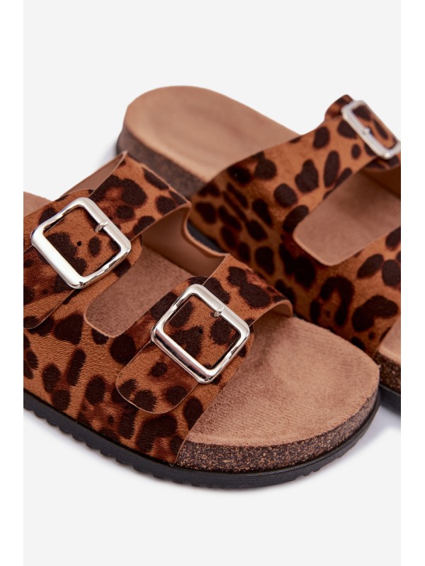 Women's Slippers With Straps Leopard Oliena