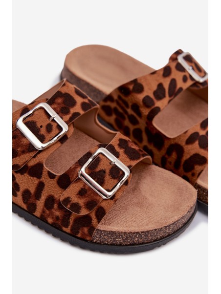 Women's Slippers With Straps Leopard Oliena