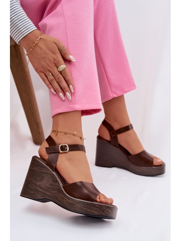 Women's Platform Sandals Eco Leather Chocolate Parilisse 2