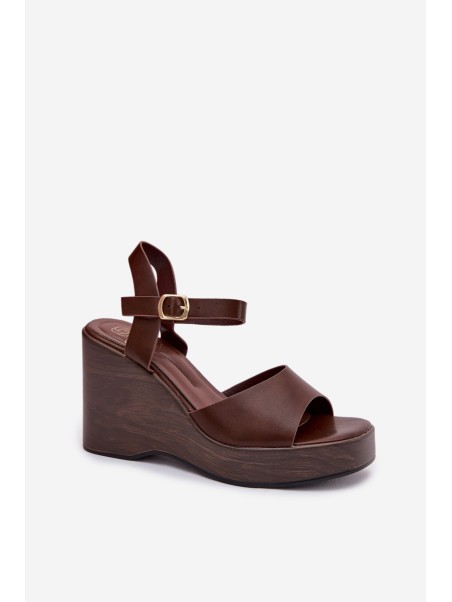 Women's Platform Sandals Eco Leather Chocolate Parilisse