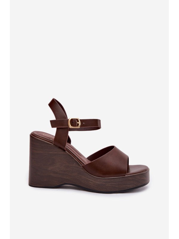 Women's Platform Sandals Eco Leather Chocolate Parilisse