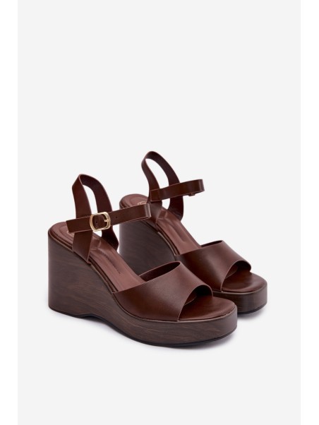 Women's Platform Sandals Eco Leather Chocolate Parilisse