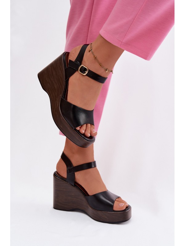 Women's Platform Sandals Eco Leather Black Parilisse