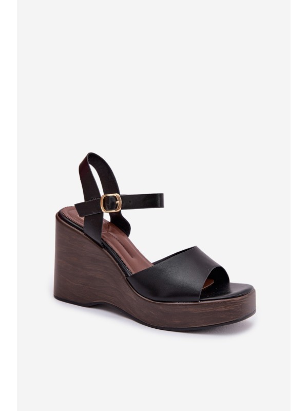 Women's Platform Sandals Eco Leather Black Parilisse