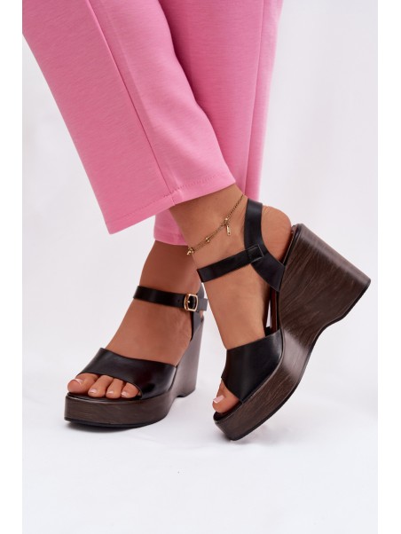 Women's Platform Sandals Eco Leather Black Parilisse