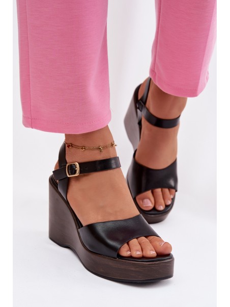 Women's Platform Sandals Eco Leather Black Parilisse