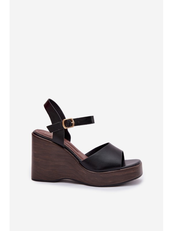 Women's Platform Sandals Eco Leather Black Parilisse