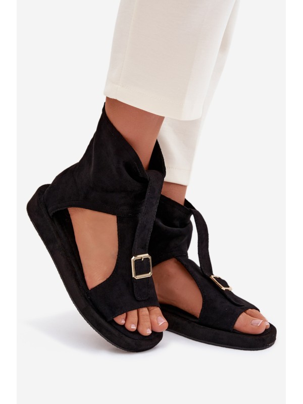 Women's Sandals With Upper Black Coralya