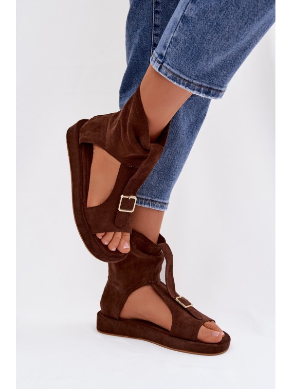 Women's Sandals With Ankle Strap Chocolate Coralya