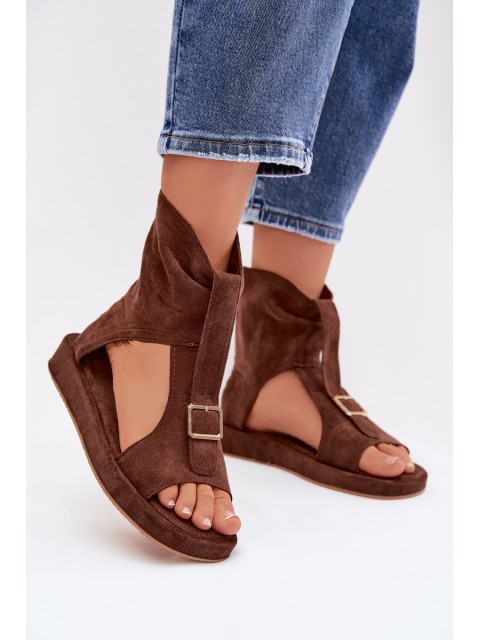 Women's Sandals With Ankle Strap Chocolate Coralya 2