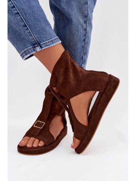 Women's Sandals With Ankle Strap Chocolate Coralya