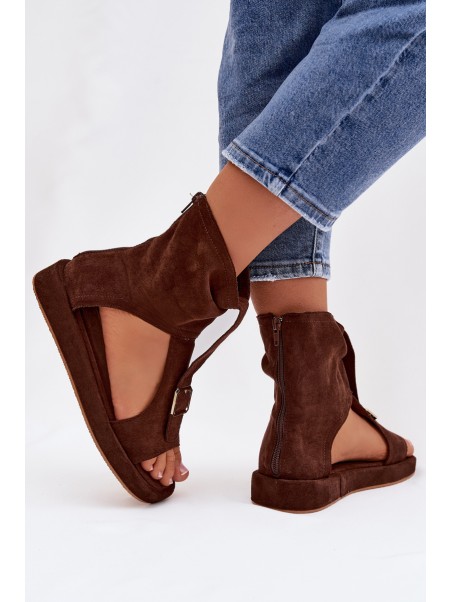 Women's Sandals With Ankle Strap Chocolate Coralya