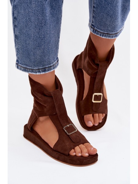 Women's Sandals With Ankle Strap Chocolate Coralya