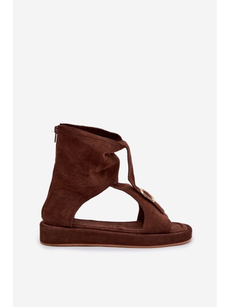 Women's Sandals With Ankle Strap Chocolate Coralya