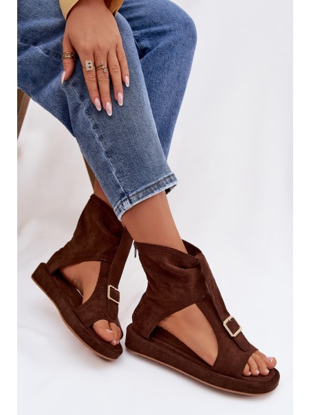 Women's Sandals With Ankle Strap Chocolate Coralya