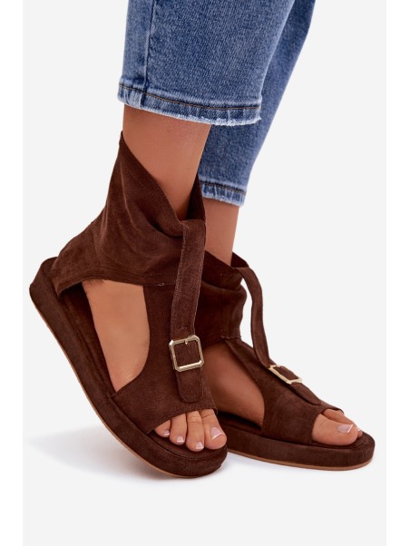 Women's Sandals With Ankle Strap Chocolate Coralya