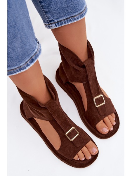 Women's Sandals With Ankle Strap Chocolate Coralya