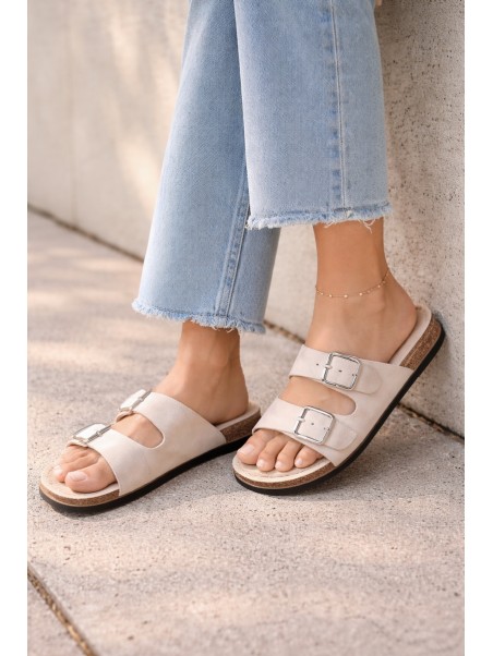 Women's Light Beige Slides Oliena