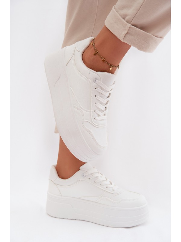 Women's Sneakers With Chunky Platform White Feressa