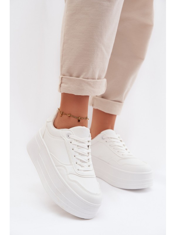 Women's Sneakers With Chunky Platform White Feressa