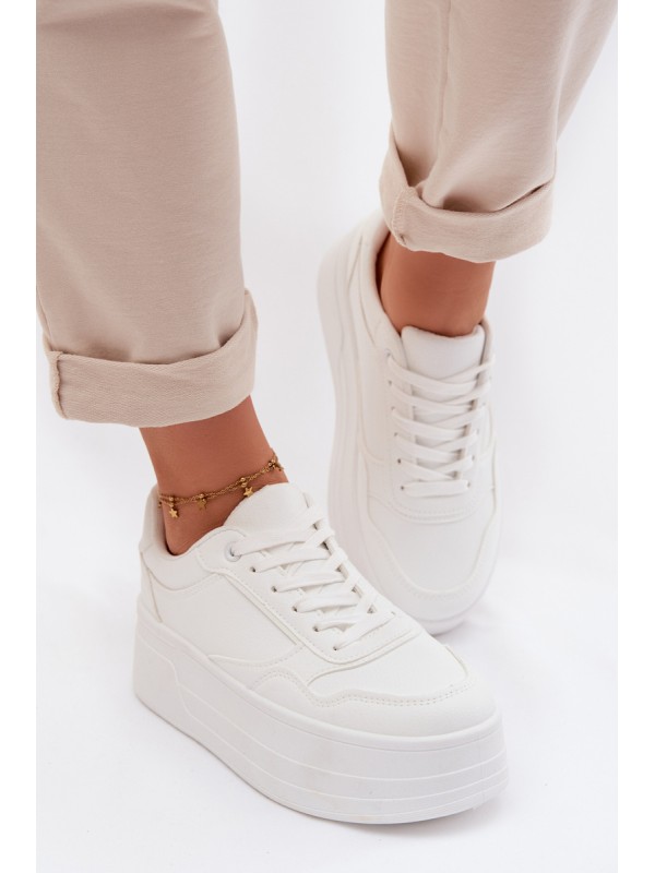 Women's Sneakers With Chunky Platform White Feressa